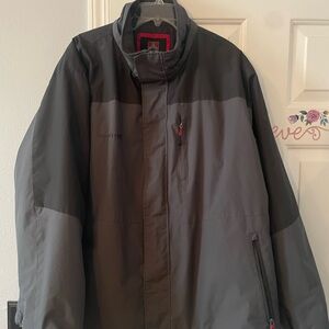 Swiss Tech Big and Tall Men  Quilted Windbreaker Jacket  Gray Black  Size 3XL